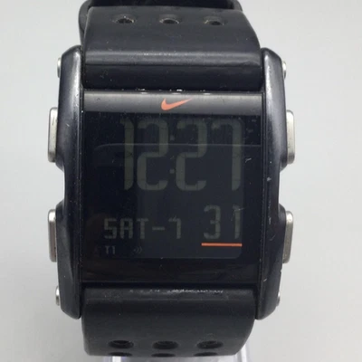 Nike Torque Watch Men 37mm Black Rubber Alarm Chronograph WC0067 New Battery - Image 1 of 4