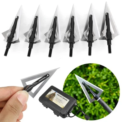 Arrowheads 120gr Blade Broadheads Fields Tips Points Archery Arrow Bow Hunting - Image 1 of 4