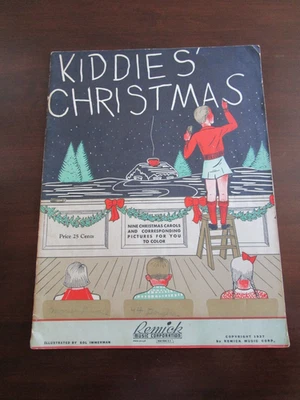 Kiddies' Christmas Songbook /Coloring Book 1937 Immerman Remick Music Corp. - Image 1 of 4