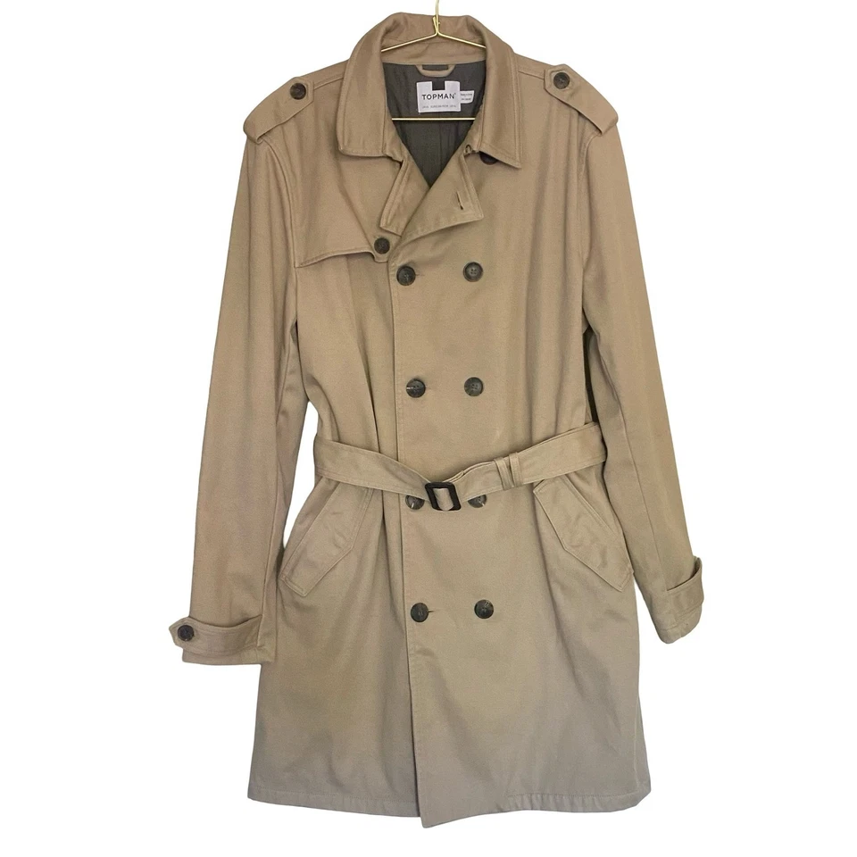 Gabardina TOPMAN Tostada Doble Pecho Cinturón Estilo Hombre Prendas exteriores clásicas Foto 1 de 4