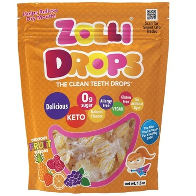 Zollipops Clean Teeth Zolli Drops-Anti-Cavity,Sugar-Free (1.6 oz. Natural Fruit) - Image 1 of 3