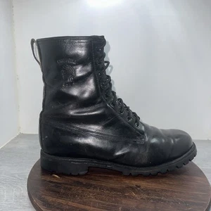 Chippewa Combat Boots Military 400g Thinsulate Black Gloss Leather Mens 12 D - Picture 1 of 12