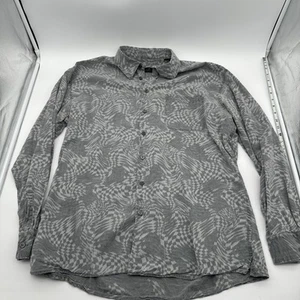 Bugatchi Men's Patterned Shirt XL Trippy Warped Diamond Pattern Geometric - Picture 1 of 9