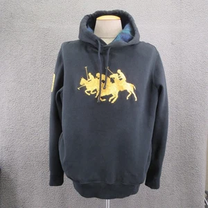 Polo Ralph Lauren Hoodie Herren Large schwarz gold Polospieler bestickt 3 Patch - Bild 1 von 18