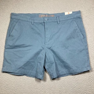 Copper & Oak Supply Co Shorts Men's 40 Blue Gray Chino Stretch 7" Inseam NEW - Picture 1 of 17