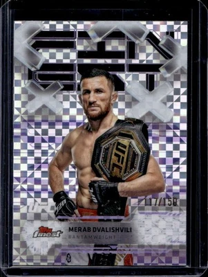 2025 Topps UFC Finest Merab Dvalishvili Purple Checkerboard Refractor #/150 - Image 1 of 2