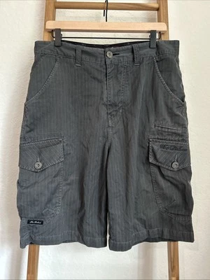 复古 Fox Racing 豪华工装短裤男式 32 码条纹刺绣 Y2K — 第 1/4 张图片