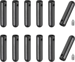 PATIKIL 12 Pcs Shoelace Tips with Screw, Alloy 25mm Cylindrical Aglets Black - Picture 1 of 6