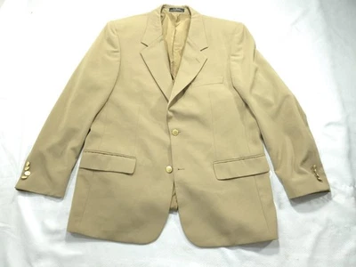 LL Bean Blazer Mens 44R Beige Sport Coat Jacket Micro Poly  Gold Button  - Image 1 of 4