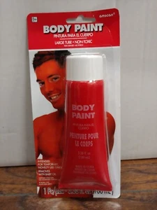 Pintura corporal de uso temporal Amscan. Tubo de 3,38 oz. NO TÓXICO. *Color es rojo* - Imagen 1 de 2