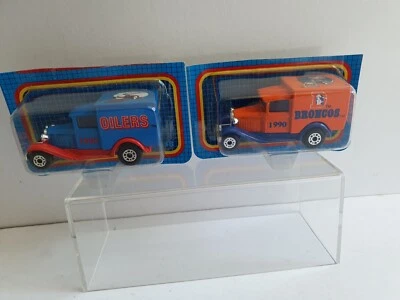 MATCHBOX NFL  BRONCOS + OILERS  x 2 FACTORY SEALED BLISTERS - Image 1 of 4