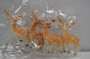 4 Miniature Reindeer Deer Christmas Fairy Garden Craft Home Decor NIP - Picture 1 of 8