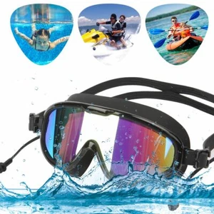 Mirror Swimming Goggles Anti-Fog Swim Glasses UV Protection with Ear Plug Adult - Picture 1 of 8