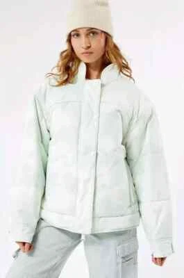 Free People Movement Bunny Slope Printed Puffer Ski Jacket Size XS Mountain Mist - Image 1 of 4