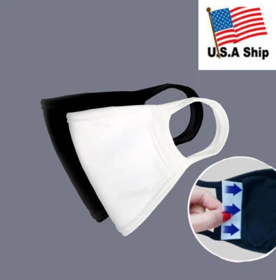 3 Pack of Protective Face Mask With Filter Pocket 100% Organic Cotton Washable - Image 1 of 4