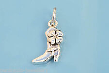 Sterling Silver Charm Flower and Cowboy Boot Gift Boxed 