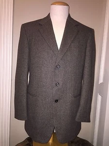 Sport Coat Mens 42L Wool & Cashmere Brown Tweed Oleg Cassini - Picture 1 of 10