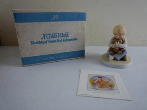 1981 A CHILD'S WORLD Frances Hook Roman Ceramic Boy w/ Teddy Bear Hug Figure MC - Picture 1 of 11