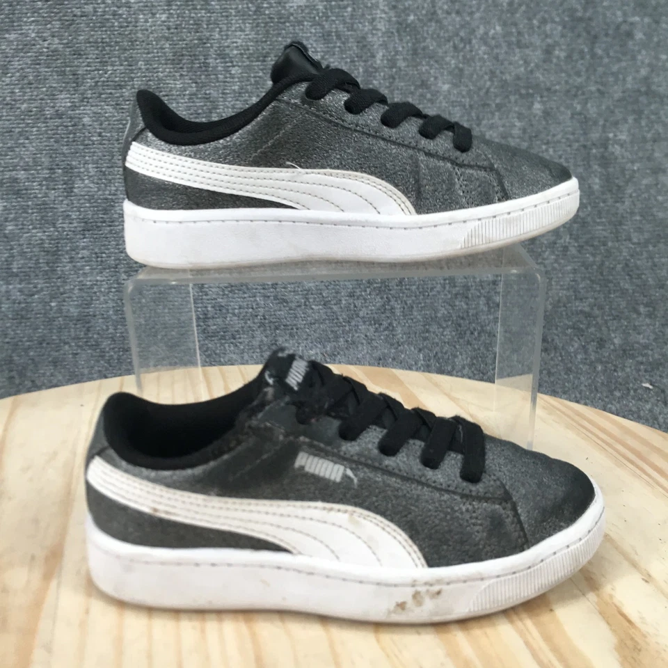Puma Shoes Children 13 Vikky V2 Sneakers Black Lace Up Low Top Comfort 373171-06 - Image 1 of 4