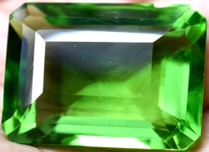 Splendid 81.80 Ct Lab-Created Green Peridot GGL Certified Emerald Cut Gemstone - Picture 1 of 7