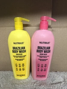 Nutrius Brazilian Body Wash Coco Berry Bliss Family-Size, 2 x 25.4 FL OZ - Picture 1 of 2