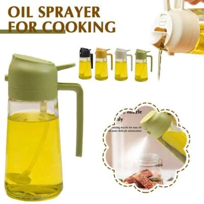 2-in-1 450ML Glass Oil Sprayer and Dispenser Spray Bottle Cooking Dispensers US - Image 1 of 4