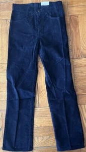 Levi's Corduroy 719-1517 Student Pants Straight Leg 26 X 32 Navy Vintage New - Picture 1 of 4