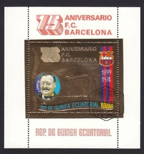FOOTBALL, FUTBOL J.GAMPER, BARCELONA - Gold Foil Souvenir sheet - Foto 1 di 1