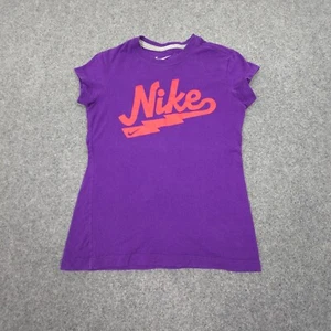 Nike Shirt Kids SMALL Purple Short Sleeve T Shirt Casual Spellout Logo Size S - Picture 1 of 9