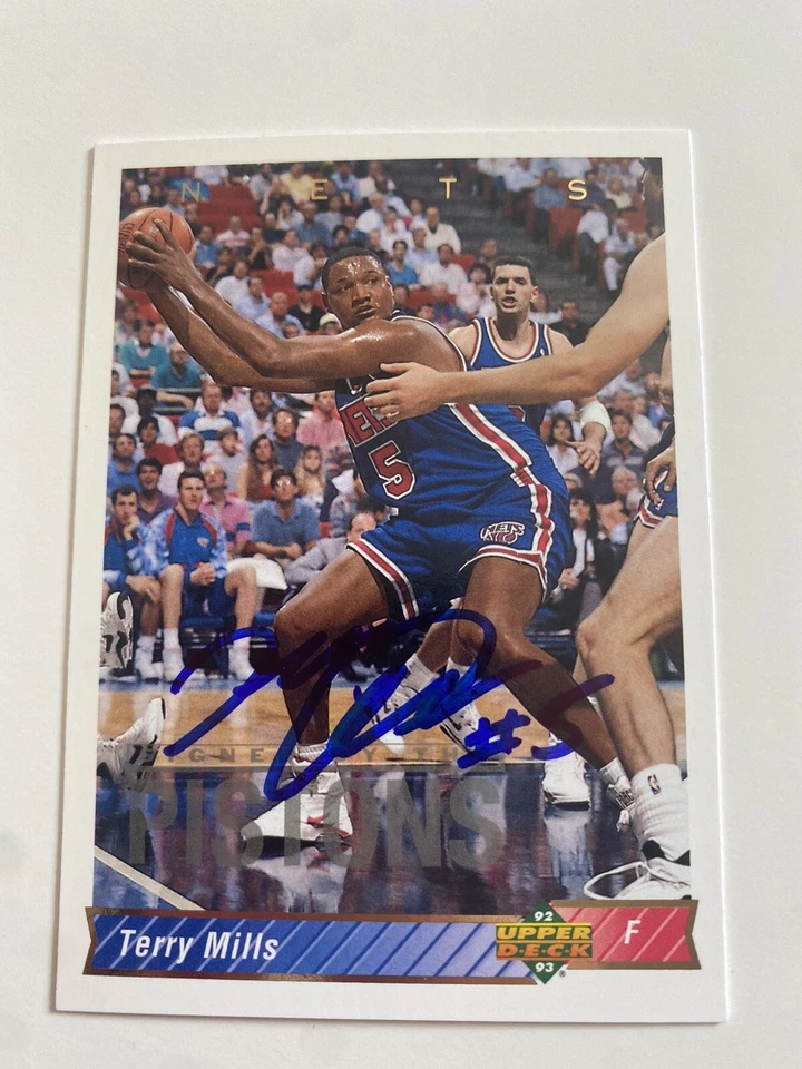 Terry Mills Signed 92/93 Upperdeck New Jersey Nets Card # 292 - Image 1 of 1
