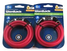 2 Ct Wordlock Security Level 1 Use Words Not Numbers Steel Cable Lock In Pink 