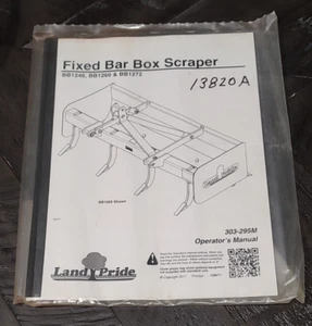 MANUAL DE OPERADOR/PROPIETARIOS LAND PRIDE - RASPADOR DE CAJA DE BARRA FIJA - BB1248 BB1260 - Imagen 1 de 2