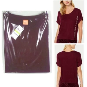 Jenni Womens Soft Sweater Knit Pajama Top Cranberry Sz S New - Picture 1 of 3