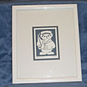 XT25-Vtg-PARRISH Signed Framed Print "CAPTAIN BEAR" w Certificate Authentication - Picture 1 of 7