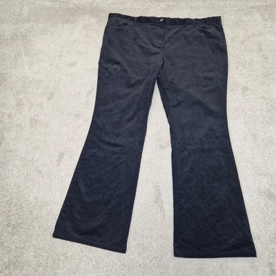 M&S Cord Trousers UK 22 Bootleg Stretchy Corduroy Black W44 L31.5  - Image 1 of 4
