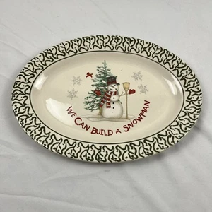 Possiamo Costruire Pupazzo di Neve Grande Piatto Ovale Servizio Spugna Natale Gres 14” - Foto 1 di 9
