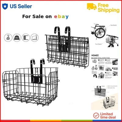 Folding Metal Bike Basket Wire Mesh Cargo Rack for Mountain and Folding Bikes - Image 1 of 4