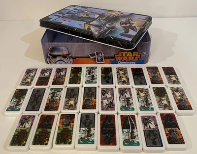 Disney STAR WARS DOMINOES 28 pieces Cardinal w/ TIN COMPLETE Lucasfilm Boba Fett - Image 1 of 4