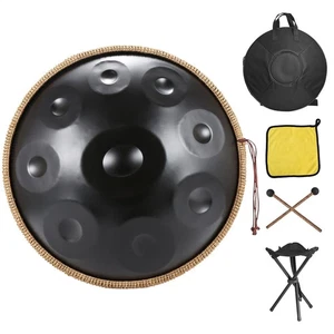 Adult Handpan Drum 18 inch 9 Notes 440Hz G Minor Kurd Steel Handpan Drum - Picture 1 of 7