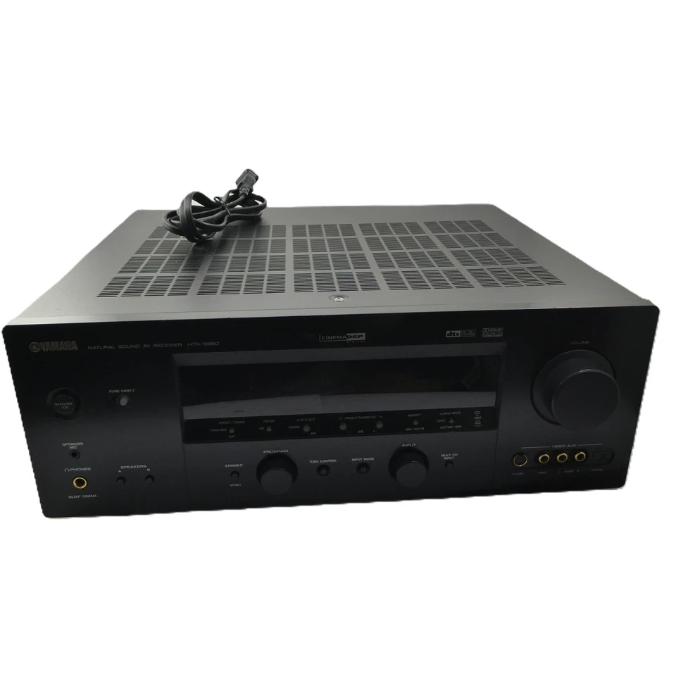 Yamaha HTR 5860 7.1 Channel Natural Sound AV Receiver With Remote Control Bundle - Image 1 of 4