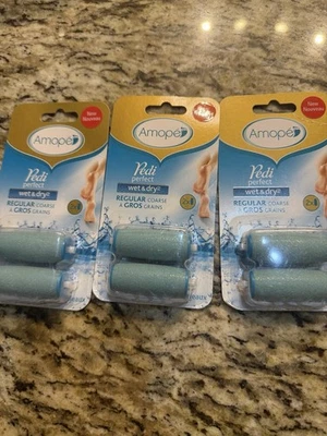 Лот из 3 роликовых головок Amope Pedi Perfect для влажной и сухой уборки стандартные грубые - Изображение 1 из 2