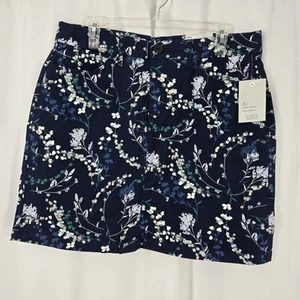 Croft & Barrow Damen klassischer Till Skort Größe 12 mittlerer Bund Blumendruck - Bild 1 von 8