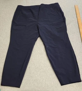 Lane Bryant Pants Womens 22 Navy Pull On Stretch Zip Pocket Tapered Ankle Tech - Picture 1 of 16
