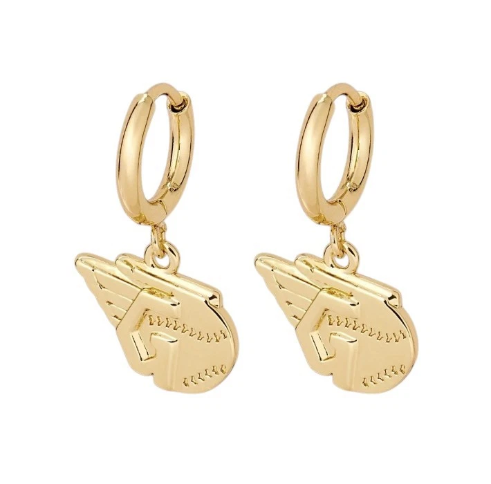 MLB Chapado en Oro Latón Placa de Identificación Dije Aro Cleveland Guardians Foto 1 de 1