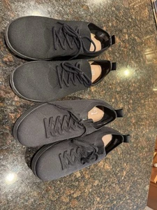 2 Pairs FitFlop F-Sporty UBERKNIT Lace-Up Sneaker Black Women Size 11 Great Cond - Picture 1 of 6