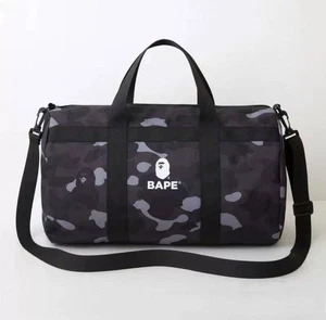 BAPE A Bathing Ape Black Camo Duffle Bag Novelty Free Gift Unused Japan Limited - Picture 1 of 9