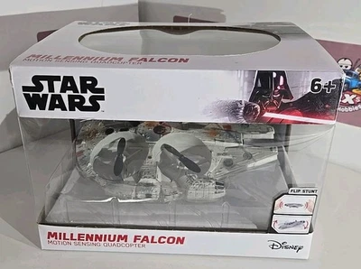 Star Wars Millennium Falcon Motion Sensing Stunt Drone Quadcopter NEW Disney  - Image 1 of 4