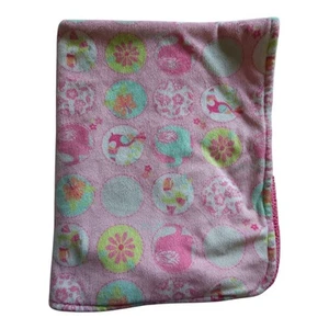Garanimals Pink Baby Blanket Circles Birds Flowers Animals Print AND Solid READ - Picture 1 of 7
