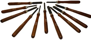 Lotto 11 Scalpelli Tornio Legno Professionale Artigiano 928521-26, 28/31, 34 - Foto 1 di 9