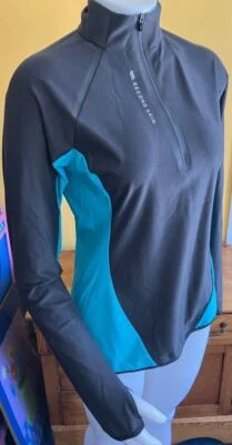 Women's Second Skin Base Layer Top-M-Zip Neck-Charcoal-EUC - Image 1 of 4
